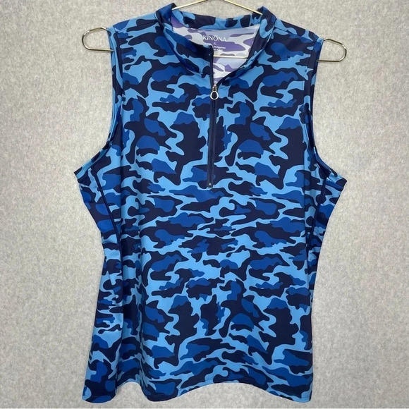 Kinona Keep it Covered Hidden in Sight Blue SPF 50+ Golf Top - Picture 3 of 6